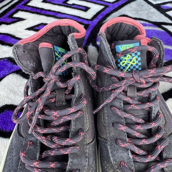 Size 8.5 - VANS The Lizzie Shoe Suede Canvas Sneakers Gray‎ Multi Skate - Picture 8 of 10